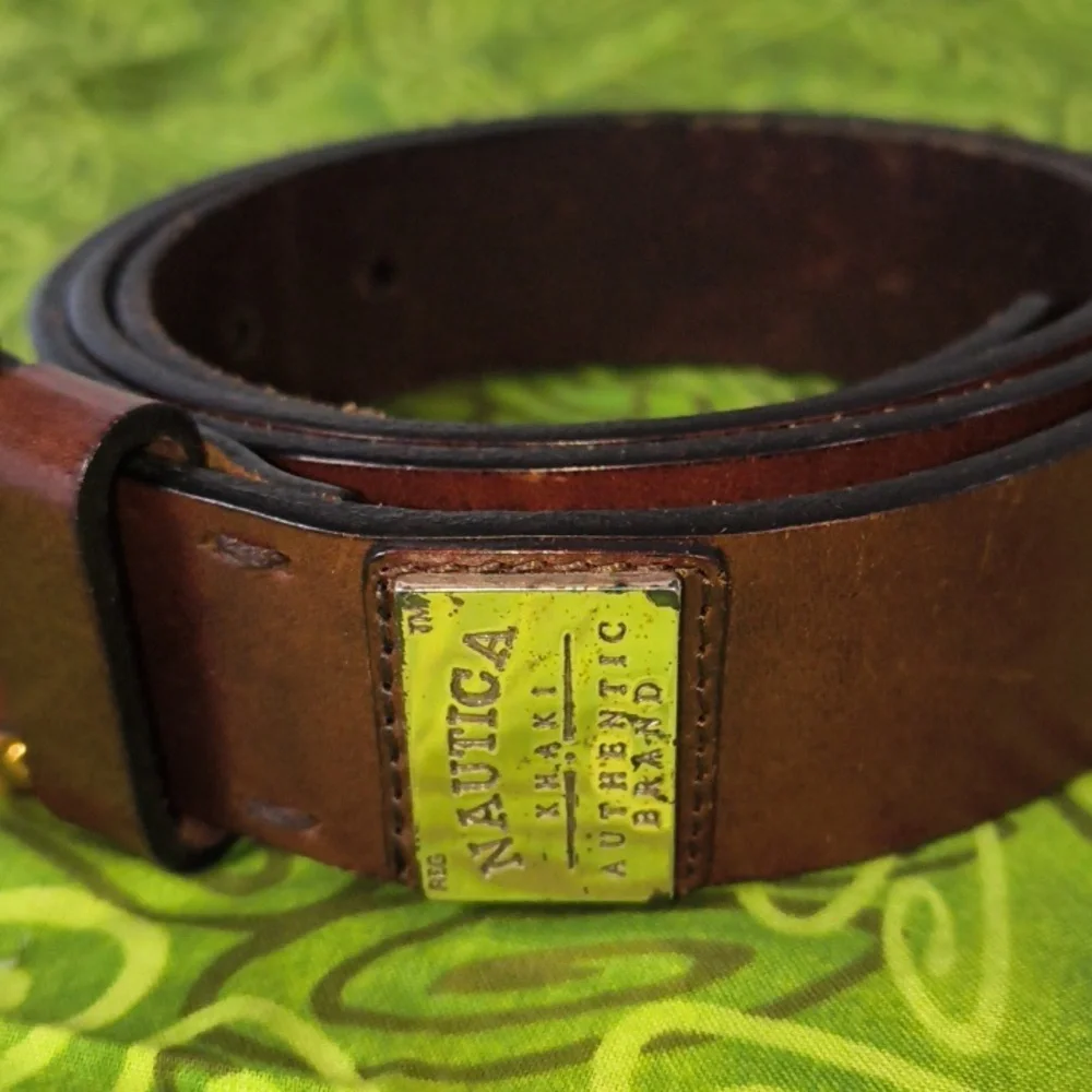 Nautica Italian Full Grain Leather Belt Size 42